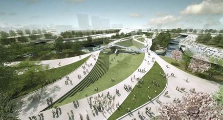 The winning design for the central footbridge at the Olympic park 