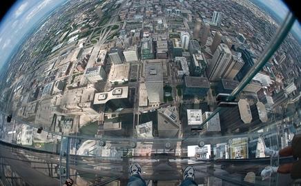 A series of glass observation boxes have been added to the 103rd floor of Chicago’s Sears Tower