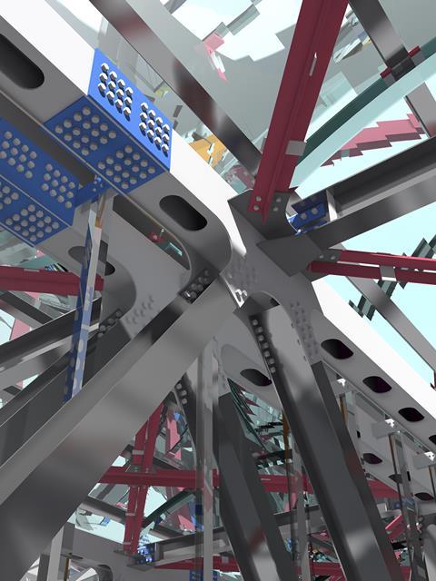 BIM model of a pedestrian crosswalk made of glass and steel for presentation