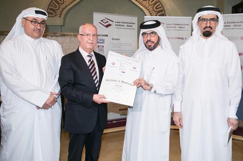LCI-Qatar executives award platinum sponsorship certificate to UCC Holding Group CEO, Mr Mohd Sabri