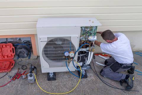 Heat pump installer shutterstock