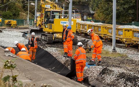 Men working on a railway project in the UK