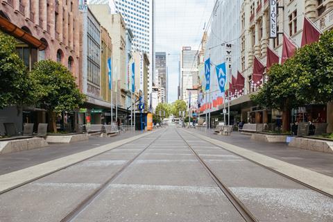 Melbourne's Bourke Street Mall deserted in a snap lockdown in February 2021