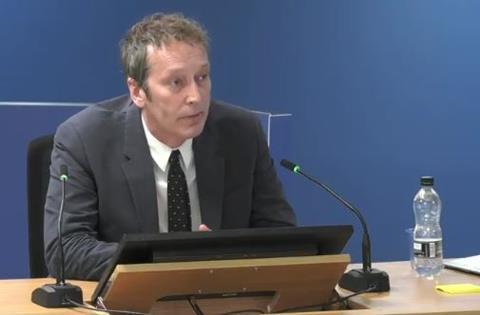 Peter Maddison gives evidence to the Grenfell Tower Inquiry on 26 October 2020