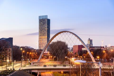 Hulme Arch and Beetham Tower in Manchester - Shutterstock