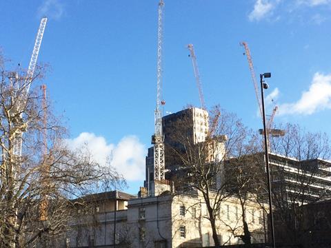 Cranes over barts square
