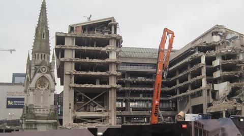 Demolition of John Madin's Birmingham library is well underway