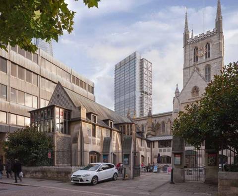 New City Court - AHMM-View from Southwark Cathedral