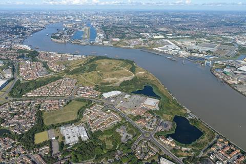 Aerial view of Thamesmead. Peabody. Lendlease