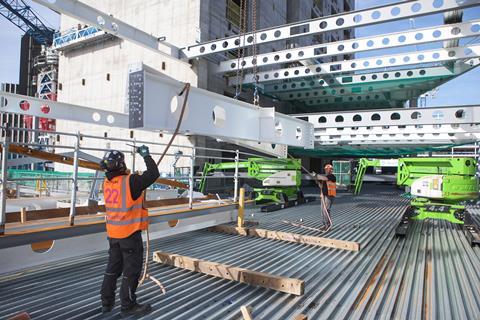 Farrat CPD June 2019 22 Bishopsgate during construction with Farrat Thermal Break in-situ, courtesy of Severfield