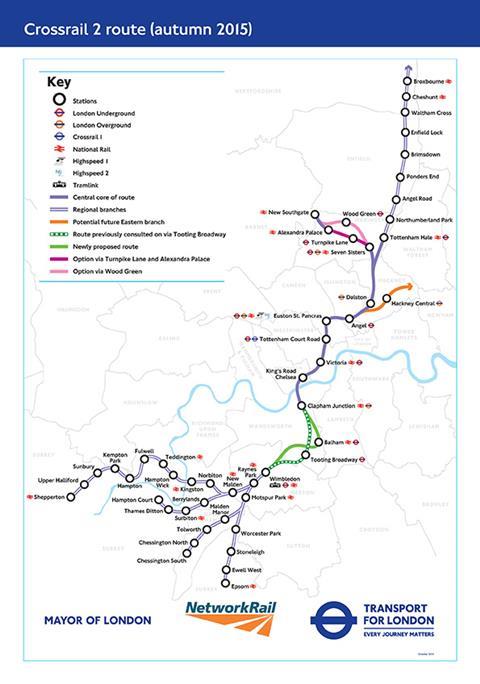 Crossrail 2 proposed route