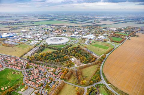 Aerial view of Harwell Campus in Oxfordshire, 2019