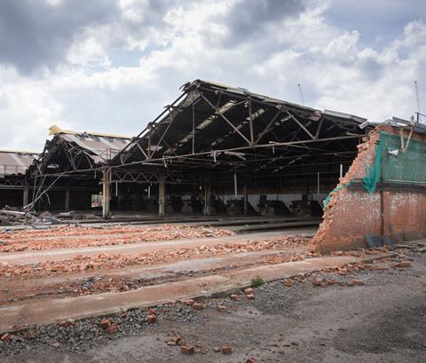JUNE 2019 OOC GWR sheds mid demolition