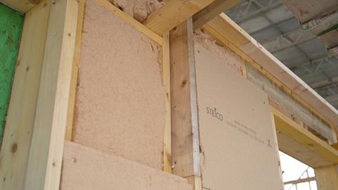 wood fibre insulation boards installed in wall build up