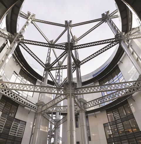 Gasholders london view through the main atrium to the open sky architecture by wilkinson eyre @peter landers