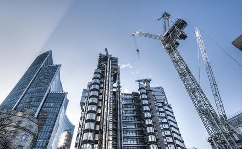 london skyline cranes