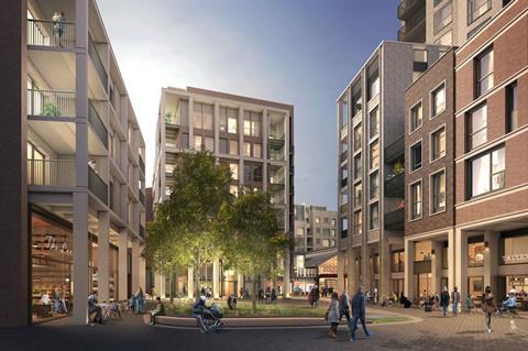 St Modwen Woolwich exchange View of the new public square facing west