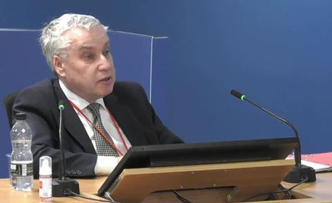 Former Kensington and Chelsea building control officer John Hoban appears before the Grenfell Tower inquiry on 30 September 2020