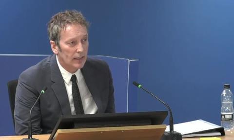 Peter Maddison, former director of assets and regeneration at Kensington and Chelsea Tenant Management Organisation, gives evidence to the Grenfell Tower Inquiry on 21 October 2020