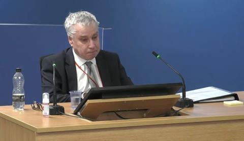 John Hoban gives evidence to the Grenfell Tower Inquiry on 1 October 2020
