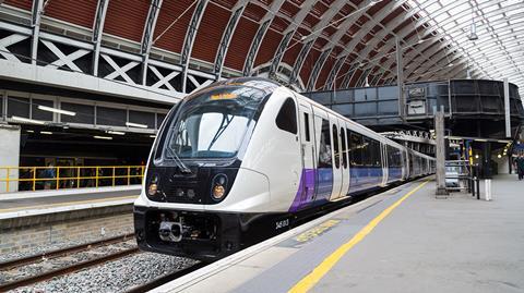 Crossrail - Class 345 train at Paddington Station running as TfL Rail between Heathrow and Paddington