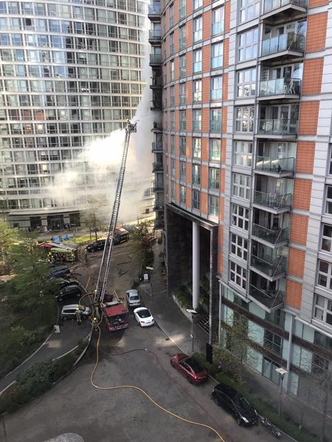 New Providence Wharf blaze Ballymore London Fire Brigade