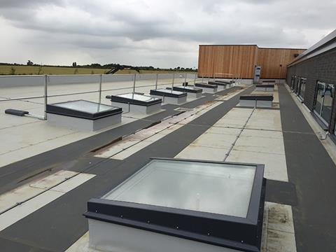 At Cambourne Primary School in Cambridgeshire, DVS supplied a large number of modular FE 3° glass rooflights with solar control glass