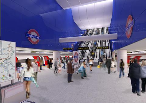 Nine Elms station platform view