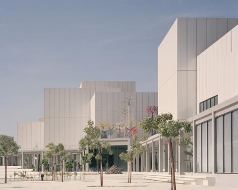 Serie Architects' Jameel Arts Centre in Dubai. The main entrance from the Jaddaf Waterfront Sculpture Park