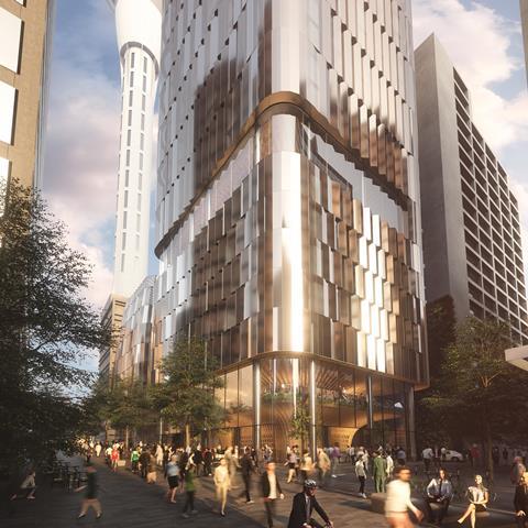 Woods Bagot and Peddle Thorp's design for 65 Federal Street, Auckland - corner view