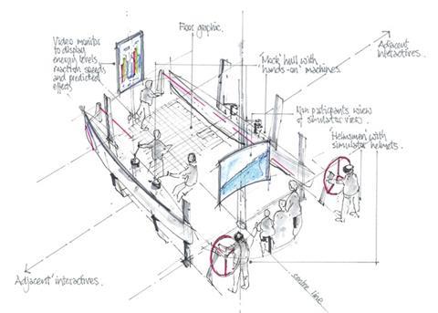 Sketch of a mock-up of a typical BAR hull that will be built and put in the visitors centre