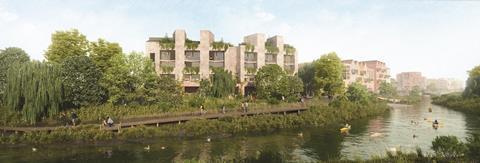 Adam Richards Architects housing, river edge (Human Nature with Periscope _ Adam Richards Architects)