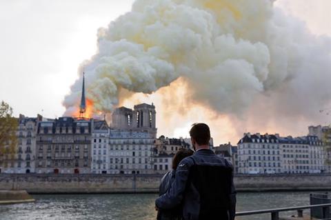Notre-Dame Cathedral in flame on 15 April, 2019