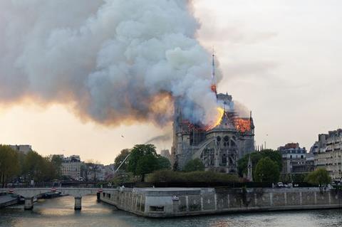 Notre-Dame Cathedral in flame on 15 April, 2019