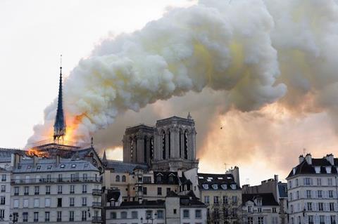 Notre-Dame Cathedral in flame on 15 April, 2019