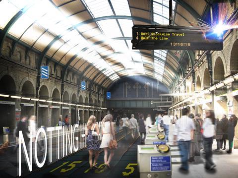 NBBJ's Circle Line replacement proposal - Notting Hill Gate station