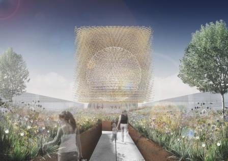 In the meadow at the British Pavilion at the Milan Expo by Wolfgang Buttress