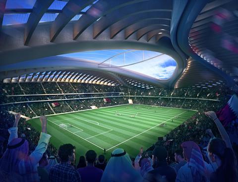 Al Wakrah Qatar World Cup stadium by Zaha Hadid Architects - spectator view