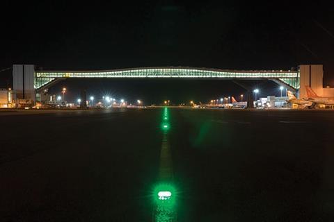 The 194m, 2,700 tonne bridge between the North Terminal and Pier 6