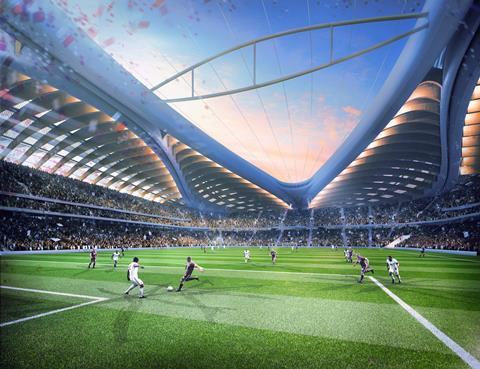Al Wakrah Qatar World Cup stadium by Zaha Hadid Architects - player view