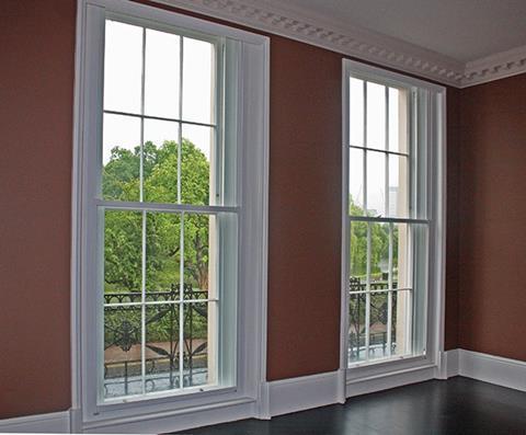Refurbished windows at the grade I-listed Cornwall Terrace in London