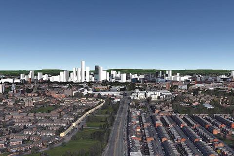 Future skyline of Manchester, based on currently approved schemes