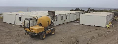 Everything had to be brought in by boat, including site accommodation