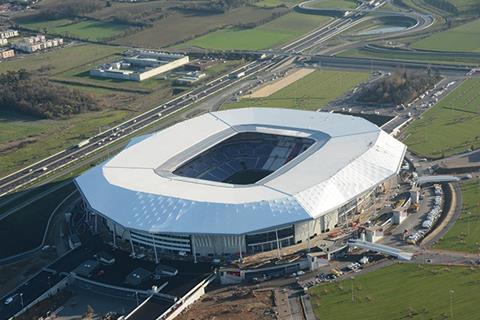 The stadium is surrounded by Europe’s largest ‘turf park’ car park