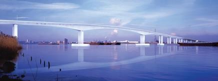 Cancelled? The £500m Thames Gateway bridge, on which Halcrow was the engineer and Marks Barfield the architect