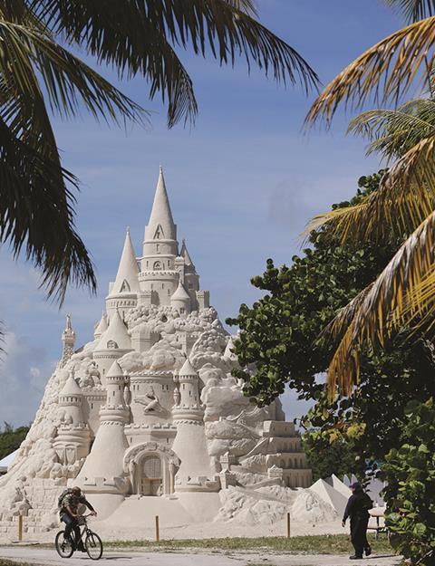 World's biggest sandcastle on Virginia Key Beach