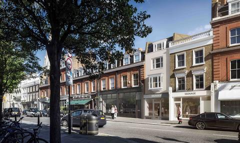 Aukett Swanke's proposal for Pimlico Road shops and Newson's Yard