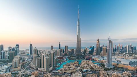Burj Khalifa in downtown in Dubai