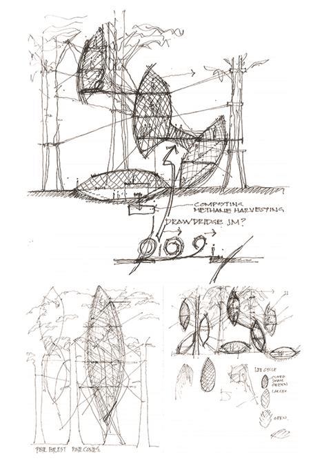 Treehouse sketch by Ewen Miller