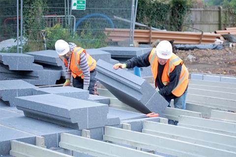 In insulated suspended flooring systems, the concrete blocks between the beams are replaced by blocks of EPS insulation